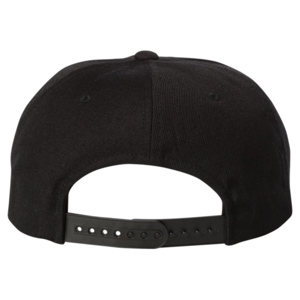 YP Classics Premium Five-Panel Snapback Cap, Black / Black, Back view