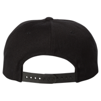 YP Classics Premium Five-Panel Snapback Cap, Black / Black, Back view