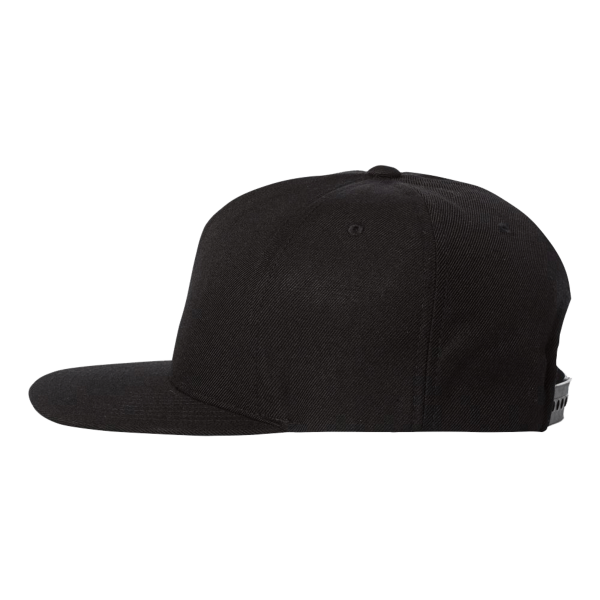YP Classics Premium Five-Panel Snapback Cap, Black / Black, Left Side view