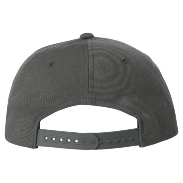 YP Classics Premium Five-Panel Snapback Cap, Dark Grey / Dark Grey, Back view