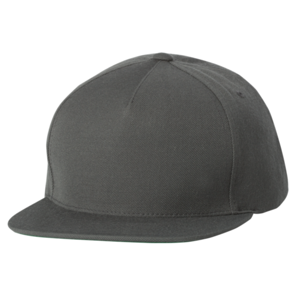 YP Classics Premium Five-Panel Snapback Cap, Dark Grey / Dark Grey, Front view
