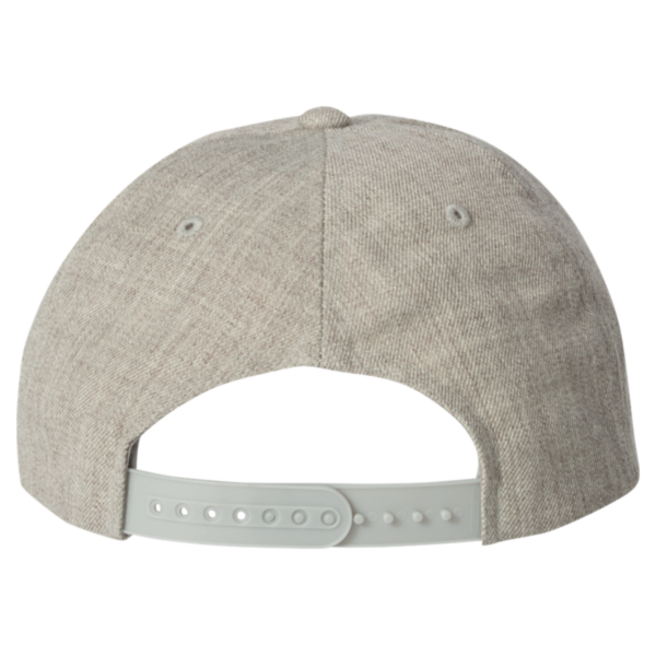 YP Classics Premium Five-Panel Snapback Cap, Heather Grey / Heather Grey, Back view