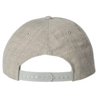 YP Classics Premium Five-Panel Snapback Cap, Heather Grey / Heather Grey, Back view