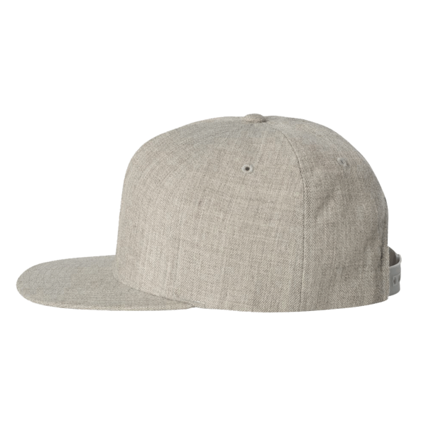 YP Classics Premium Five-Panel Snapback Cap, Heather Grey / Heather Grey, Left Side view