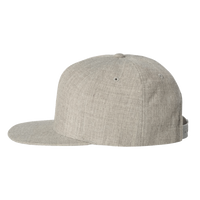 YP Classics Premium Five-Panel Snapback Cap, Heather Grey / Heather Grey, Left Side view