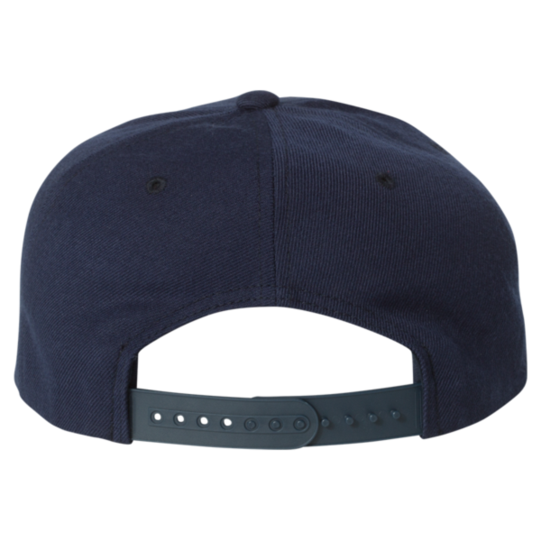 YP Classics Premium Five-Panel Snapback Cap, Navy / Navy, Back view