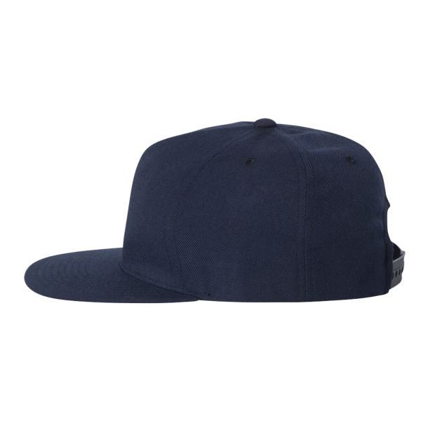 YP Classics Premium Five-Panel Snapback Cap, Navy / Navy, Left Side view