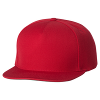 YP Classics Premium Five-Panel Snapback Cap, Red / Red, Front view
