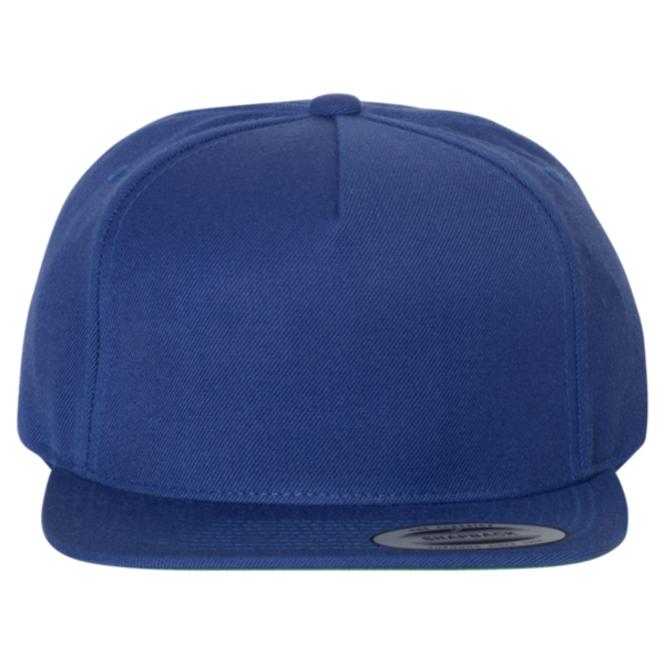 YP Classics Premium Five-Panel Snapback Cap, Royal / Royal, Front view