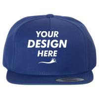 YP Classics Premium Five-Panel Snapback Cap, Royal / Royal, Front view, Mockup