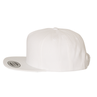 YP Classics Premium Five-Panel Snapback Cap, White / White, Left Side view