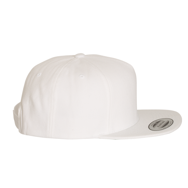 YP Classics Premium Five-Panel Snapback Cap, White / White, Right Side view