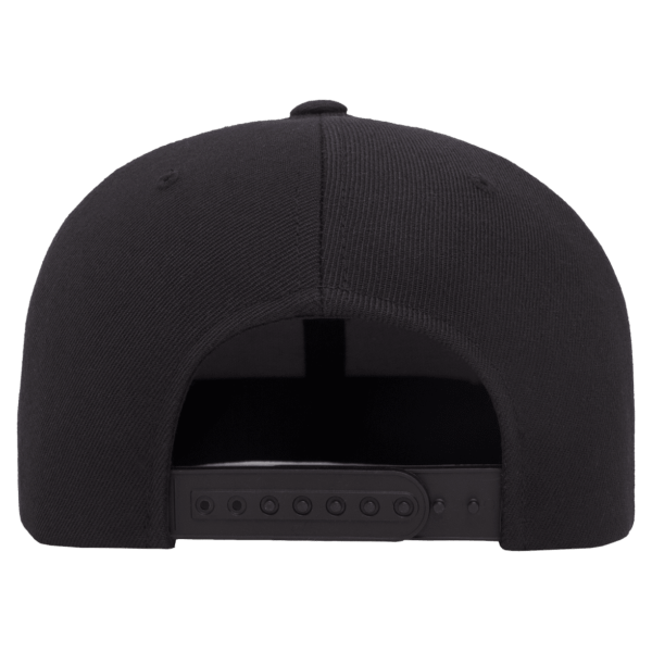 YP Classics Premium Flat Bill Snapback Cap, Black / Black, Back view
