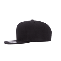 YP Classics Premium Flat Bill Snapback Cap, Black / Black, Left Side view