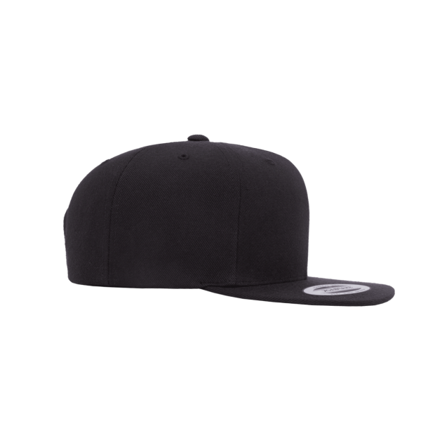 YP Classics Premium Flat Bill Snapback Cap, Black / Black, Right Side view