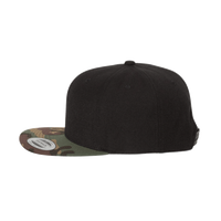 YP Classics Premium Flat Bill Snapback Cap, Black / Camo, Left Side view