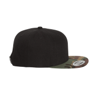 YP Classics Premium Flat Bill Snapback Cap, Black / Camo, Right Side view