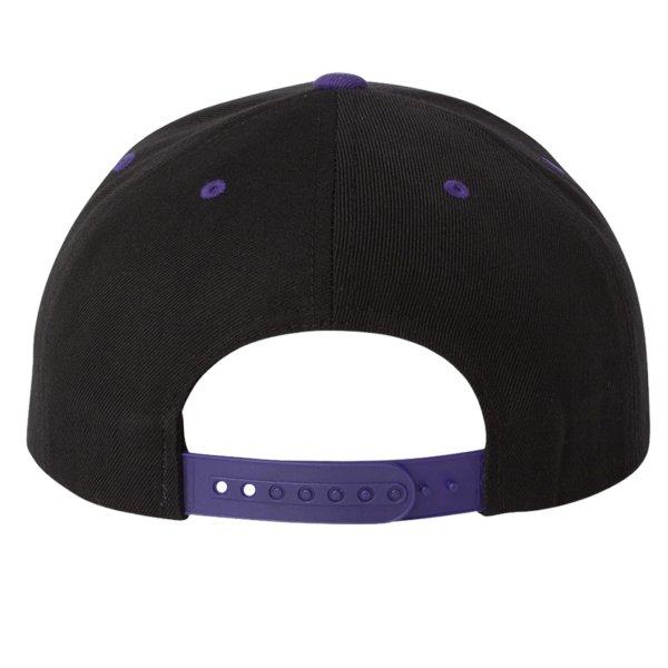 YP Classics Premium Flat Bill Snapback Cap, Black / Purple, Back view