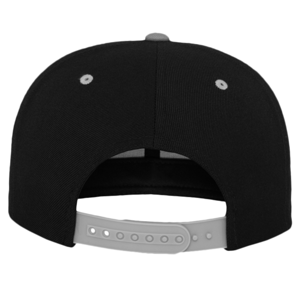 YP Classics Premium Flat Bill Snapback Cap, Black / Silver, Back view