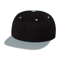 YP Classics Premium Flat Bill Snapback Cap, Black / Silver, Front view