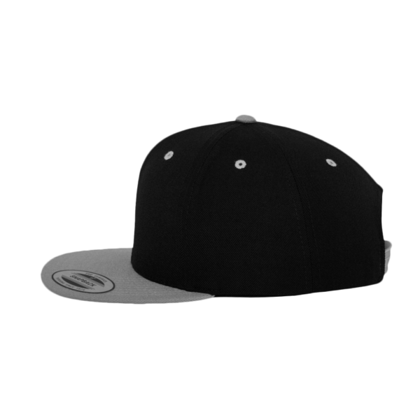 YP Classics Premium Flat Bill Snapback Cap, Black / Silver, Left Side view