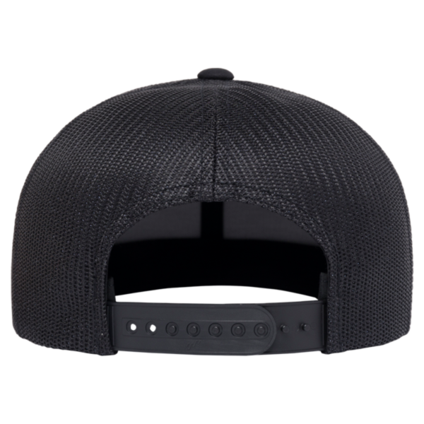 YP Classics Retro High Profile Trucker Cap, Black / Black, Back view