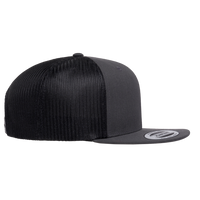 YP Classics Retro High Profile Trucker Cap, Charcoal / Black, Right Side view
