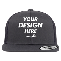 YP Classics Retro High Profile Trucker Cap, Charcoal / Charcoal, Front view, Mockup