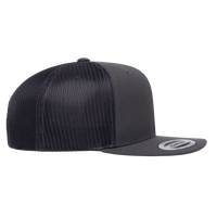 YP Classics Retro High Profile Trucker Cap, Charcoal / Charcoal, Right Side view