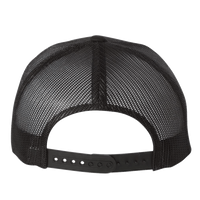 YP Classics Retro Trucker Cap, Black / Black / Black, Back view