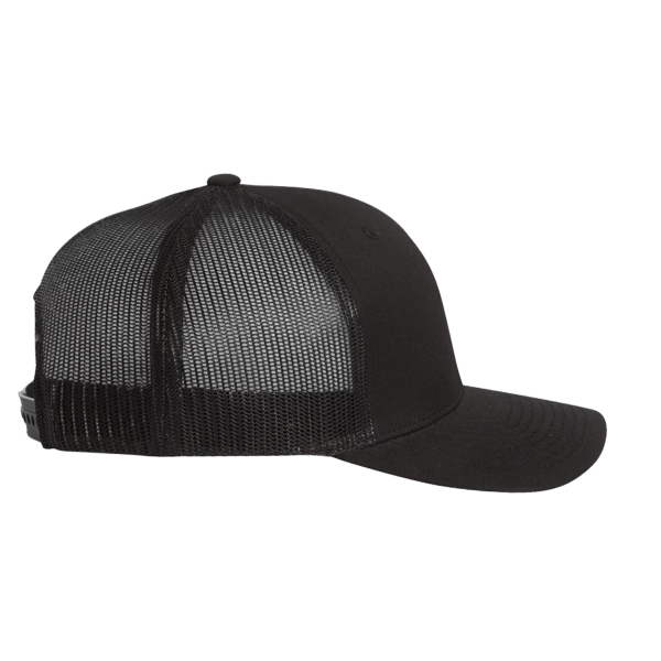 YP Classics Retro Trucker Cap, Black / Black / Black, Right Side view