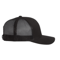 YP Classics Retro Trucker Cap, Black / Black / Black, Right Side view