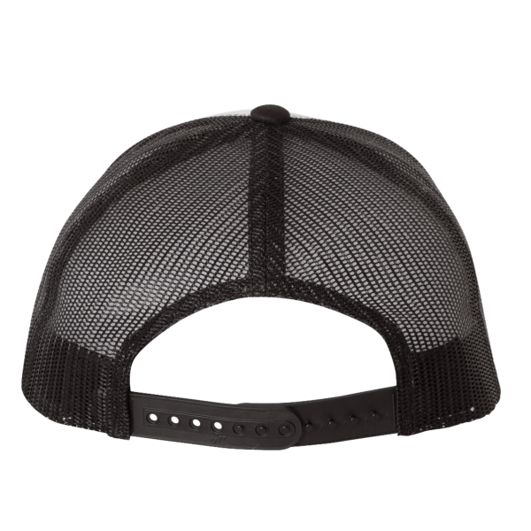 YP Classics Retro Trucker Cap, Black / White / Black, Back view