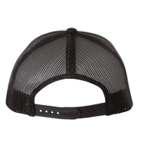 YP Classics Retro Trucker Cap, Black / White / Black, Back view
