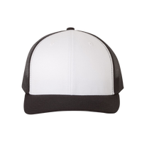 YP Classics Retro Trucker Cap, Black / White / Black, Front view