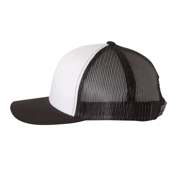 YP Classics Retro Trucker Cap, Black / White / Black, Left Side view