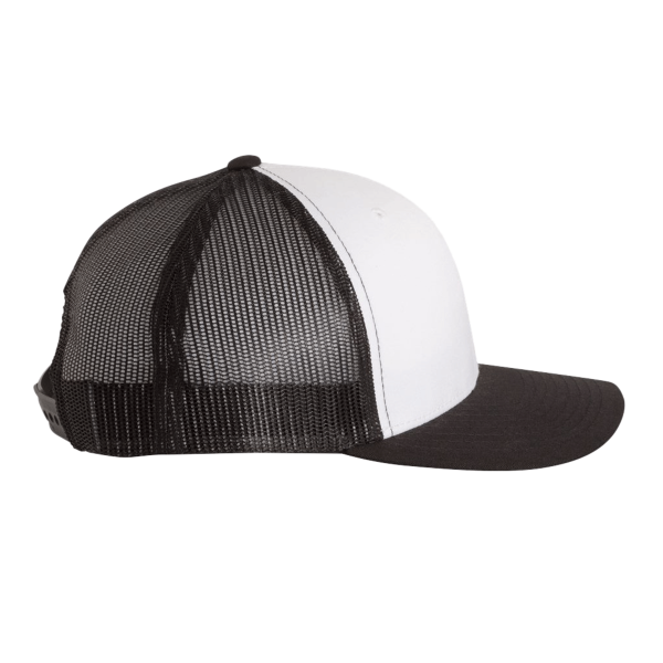YP Classics Retro Trucker Cap, Black / White / Black, Right Side view