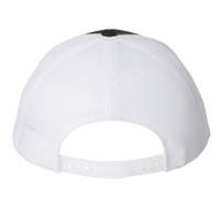 YP Classics Retro Trucker Cap, Black / White / White, Back view