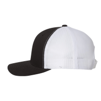 YP Classics Retro Trucker Cap, Black / White / White, Left Side view