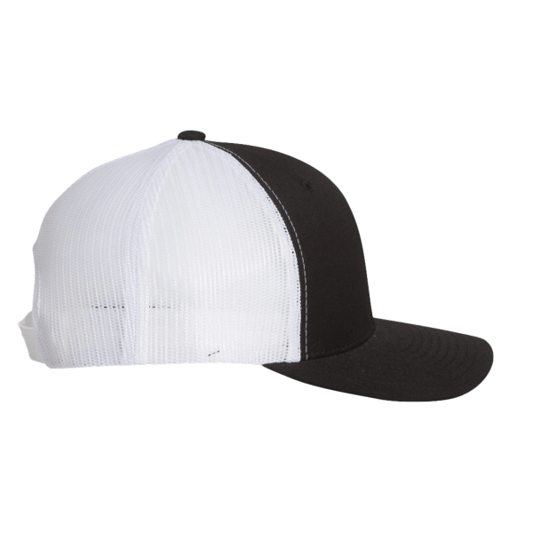 YP Classics Retro Trucker Cap, Black / White / White, Right Side view