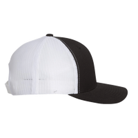 YP Classics Retro Trucker Cap, Black / White / White, Right Side view