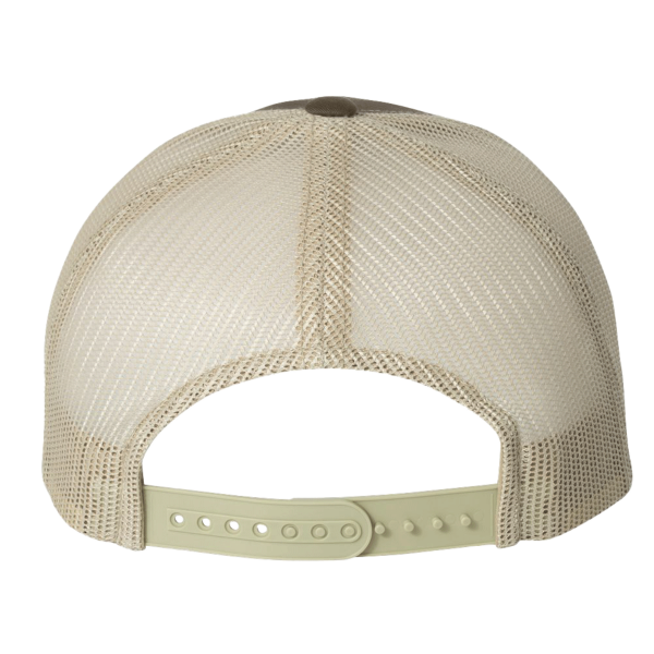 YP Classics Retro Trucker Cap, Brown / Khaki / Khaki, Back view