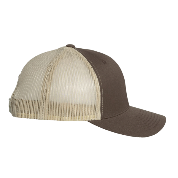 YP Classics Retro Trucker Cap, Brown / Khaki / Khaki, Right Side view