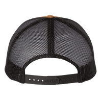 YP Classics Retro Trucker Cap, Caramel / Black / Black, Back view