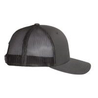 YP Classics Retro Trucker Cap, Charcoal / Black / Black, Right Side view