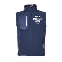 Zero Restriction Men's Full-Zip Vest, Navy, Front view, Mockup