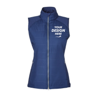 Zero Restriction Women's Tess Hybrid Vest, Storm, Front view, Mockup