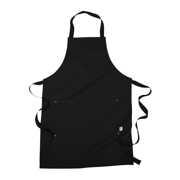 econscious Eco Apron with Pocket, Black, Front view