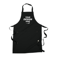 econscious Eco Apron with Pocket, Black, Front view, Mockup