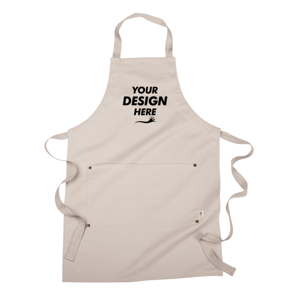 econscious Eco Apron with Pocket, Oyster, Front view, Mockup